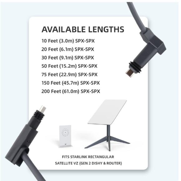 XTAR 150 FT Starlink Satellite Replacement Cable - Waterproof Extension for Star - Picture 5 of 6